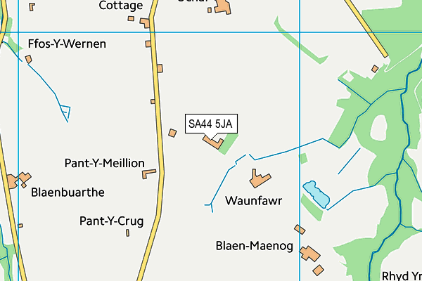 SA44 5JA map - OS VectorMap District (Ordnance Survey)