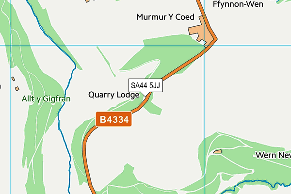 SA44 5JJ map - OS VectorMap District (Ordnance Survey)