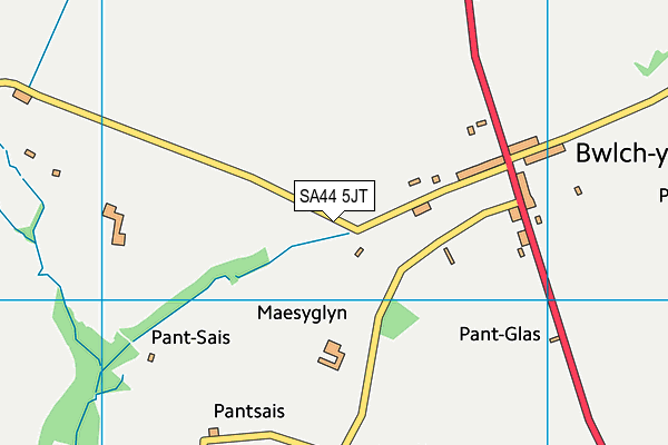 SA44 5JT map - OS VectorMap District (Ordnance Survey)