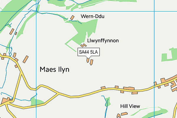 SA44 5LA map - OS VectorMap District (Ordnance Survey)