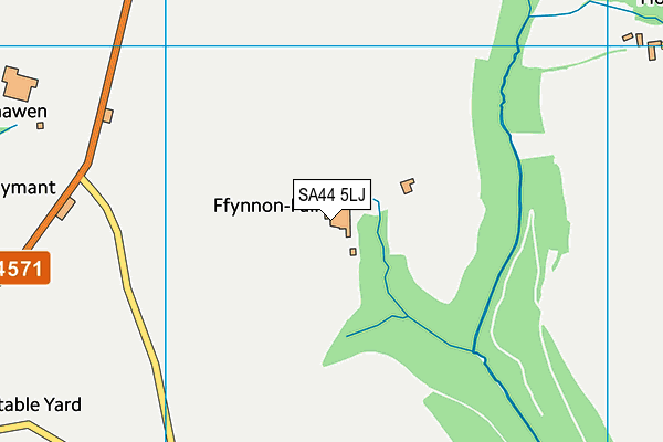 SA44 5LJ map - OS VectorMap District (Ordnance Survey)