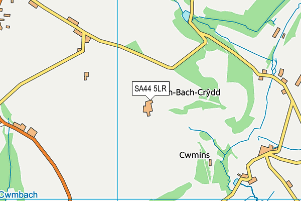 SA44 5LR map - OS VectorMap District (Ordnance Survey)