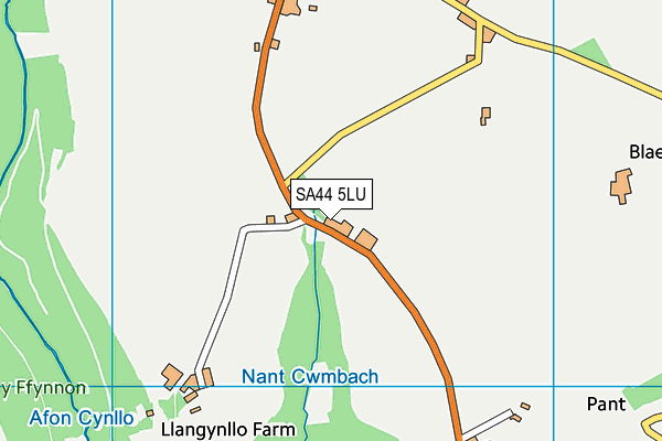 SA44 5LU map - OS VectorMap District (Ordnance Survey)