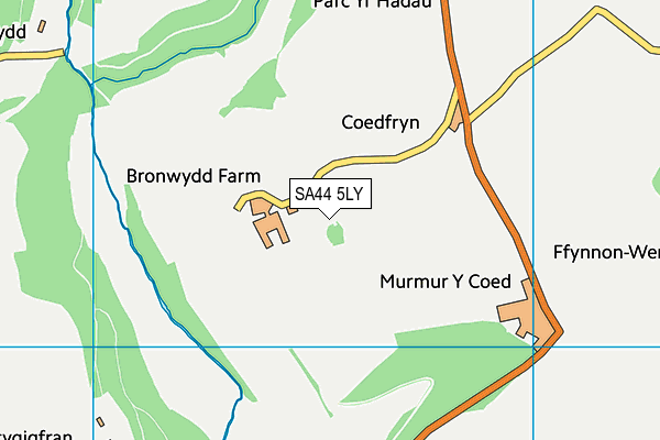 SA44 5LY map - OS VectorMap District (Ordnance Survey)