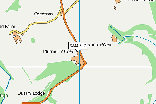 SA44 5LZ map - OS VectorMap District (Ordnance Survey)