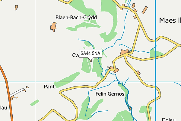 SA44 5NA map - OS VectorMap District (Ordnance Survey)