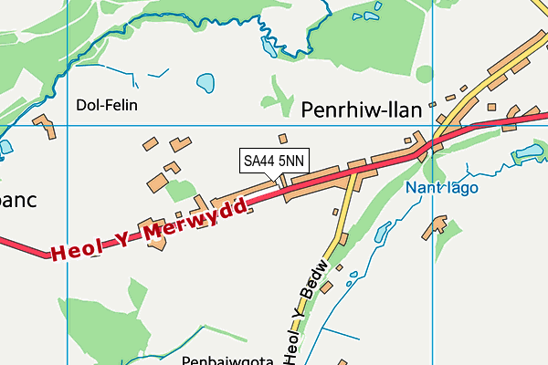 SA44 5NN map - OS VectorMap District (Ordnance Survey)