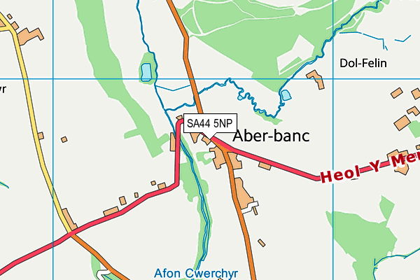 SA44 5NP map - OS VectorMap District (Ordnance Survey)