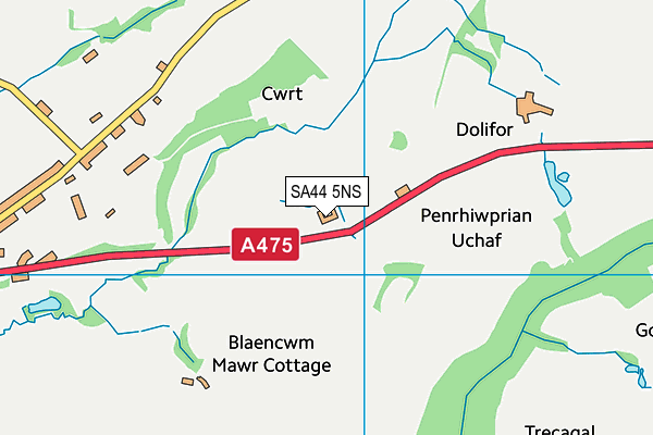 SA44 5NS map - OS VectorMap District (Ordnance Survey)