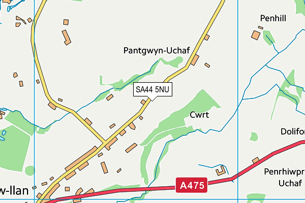 SA44 5NU map - OS VectorMap District (Ordnance Survey)