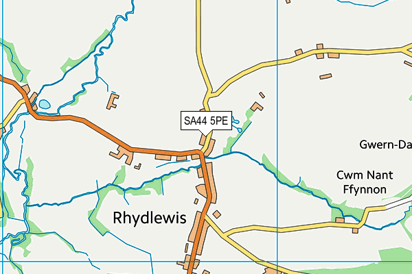 SA44 5PE map - OS VectorMap District (Ordnance Survey)