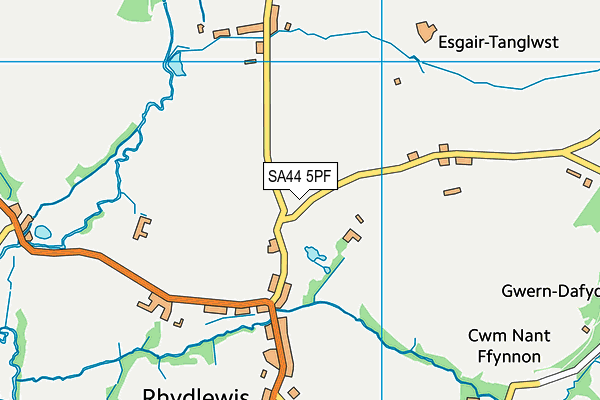 SA44 5PF map - OS VectorMap District (Ordnance Survey)