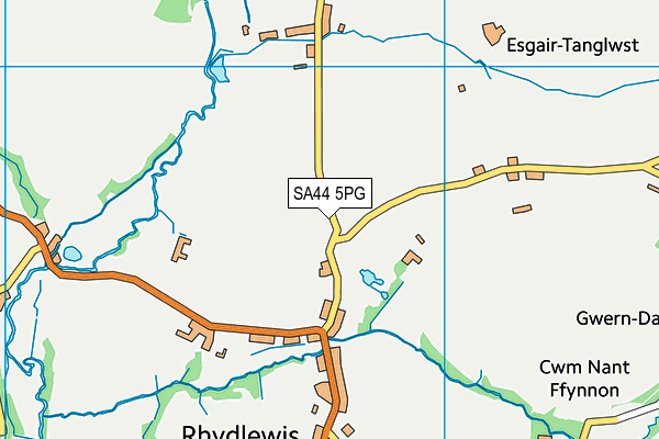 SA44 5PG map - OS VectorMap District (Ordnance Survey)