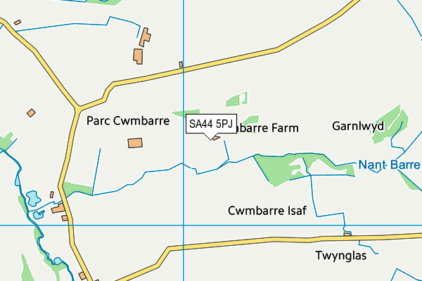 SA44 5PJ map - OS VectorMap District (Ordnance Survey)