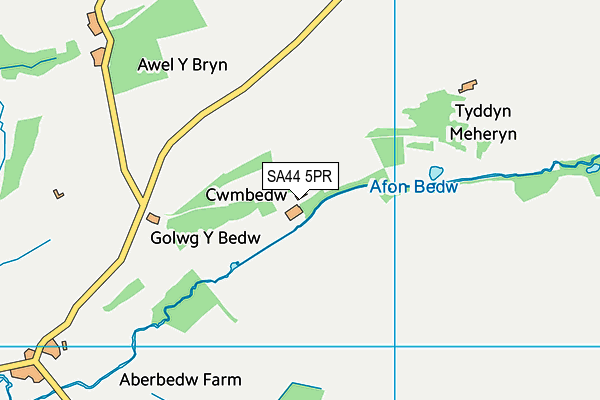 SA44 5PR map - OS VectorMap District (Ordnance Survey)