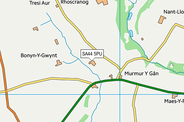 SA44 5PU map - OS VectorMap District (Ordnance Survey)