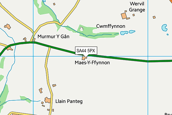 SA44 5PX map - OS VectorMap District (Ordnance Survey)