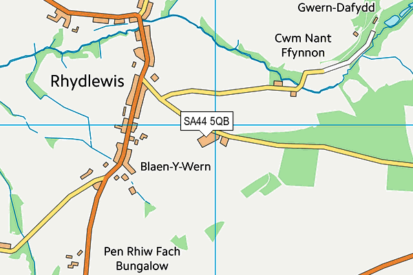 SA44 5QB map - OS VectorMap District (Ordnance Survey)