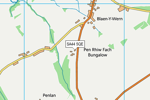 SA44 5QE map - OS VectorMap District (Ordnance Survey)