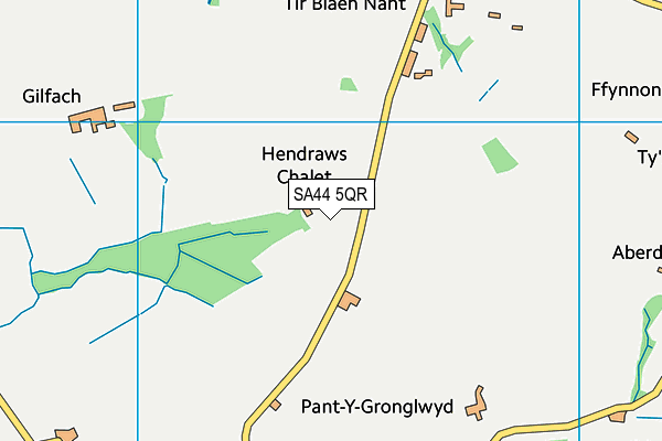 SA44 5QR map - OS VectorMap District (Ordnance Survey)