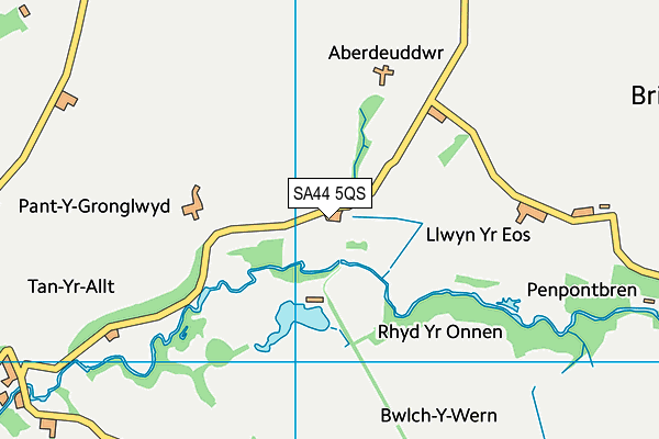 SA44 5QS map - OS VectorMap District (Ordnance Survey)