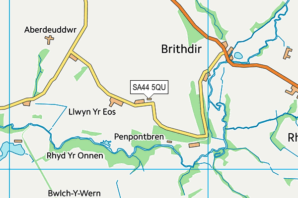 SA44 5QU map - OS VectorMap District (Ordnance Survey)