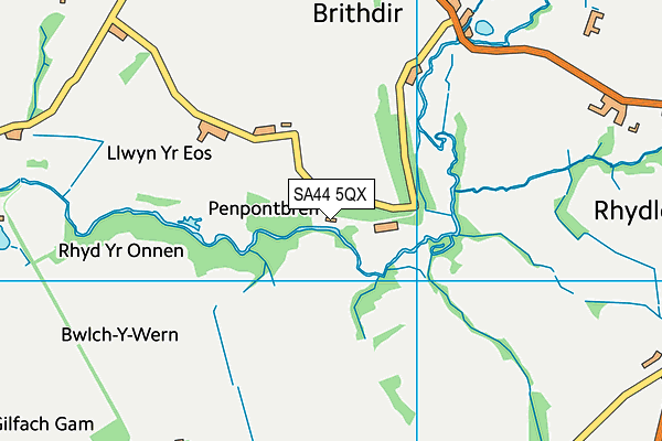 SA44 5QX map - OS VectorMap District (Ordnance Survey)