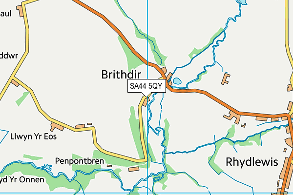 SA44 5QY map - OS VectorMap District (Ordnance Survey)