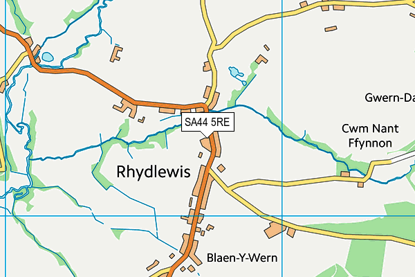 SA44 5RE map - OS VectorMap District (Ordnance Survey)