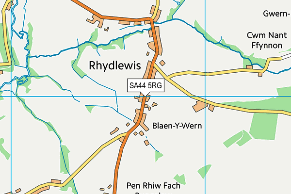 SA44 5RG map - OS VectorMap District (Ordnance Survey)