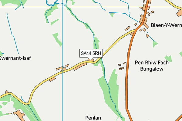 SA44 5RH map - OS VectorMap District (Ordnance Survey)