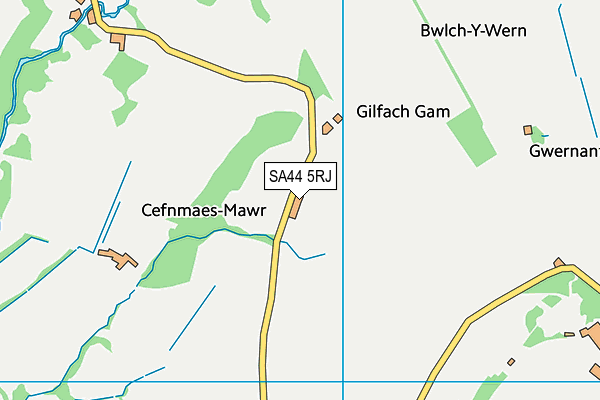 SA44 5RJ map - OS VectorMap District (Ordnance Survey)