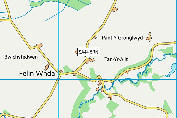 SA44 5RN map - OS VectorMap District (Ordnance Survey)