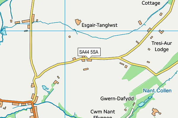 SA44 5SA map - OS VectorMap District (Ordnance Survey)