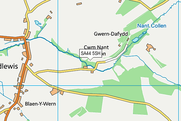 SA44 5SH map - OS VectorMap District (Ordnance Survey)