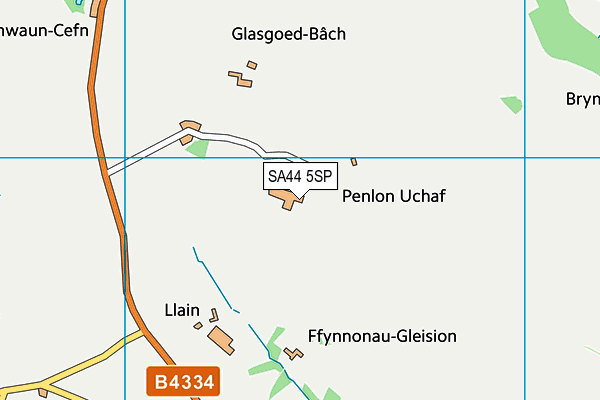 SA44 5SP map - OS VectorMap District (Ordnance Survey)