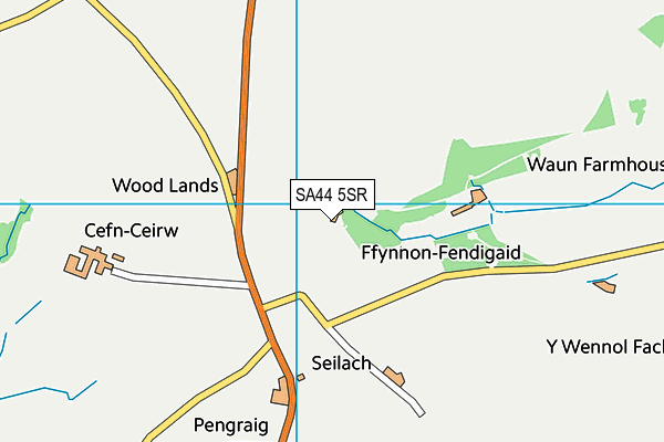 SA44 5SR map - OS VectorMap District (Ordnance Survey)