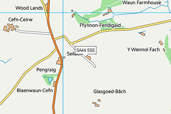 SA44 5SS map - OS VectorMap District (Ordnance Survey)