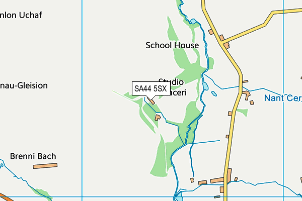 SA44 5SX map - OS VectorMap District (Ordnance Survey)