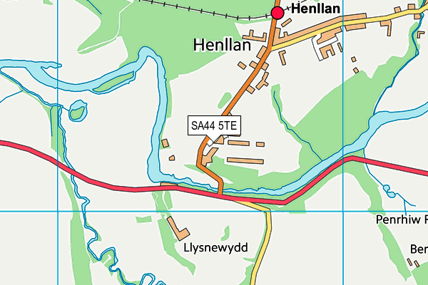 SA44 5TE map - OS VectorMap District (Ordnance Survey)