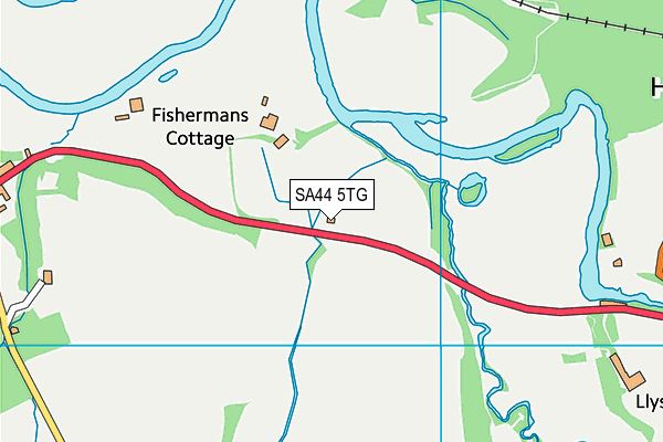 SA44 5TG map - OS VectorMap District (Ordnance Survey)