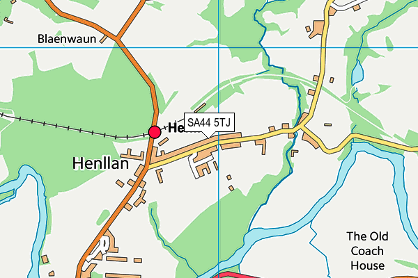 SA44 5TJ map - OS VectorMap District (Ordnance Survey)