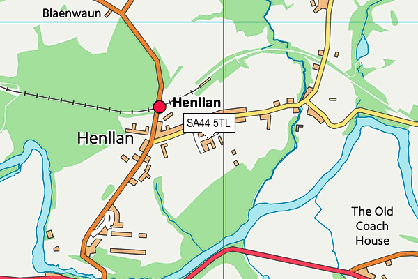 SA44 5TL map - OS VectorMap District (Ordnance Survey)