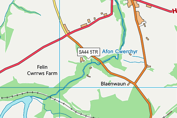 SA44 5TR map - OS VectorMap District (Ordnance Survey)