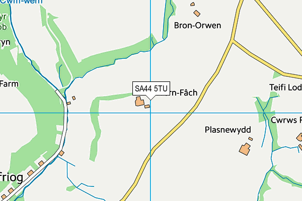 SA44 5TU map - OS VectorMap District (Ordnance Survey)