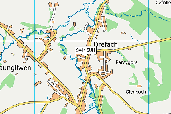 SA44 5UH map - OS VectorMap District (Ordnance Survey)