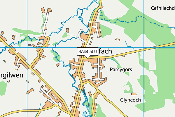 SA44 5UJ map - OS VectorMap District (Ordnance Survey)