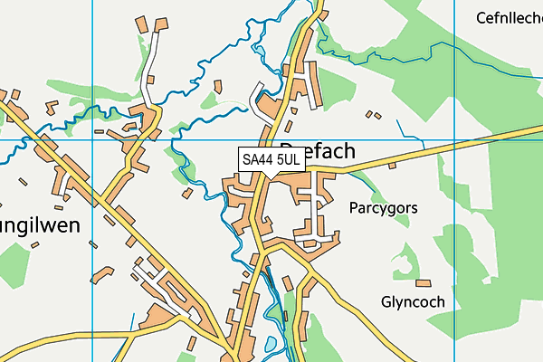 SA44 5UL map - OS VectorMap District (Ordnance Survey)