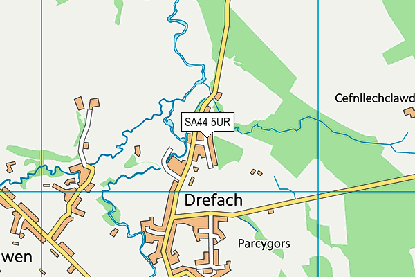 SA44 5UR map - OS VectorMap District (Ordnance Survey)