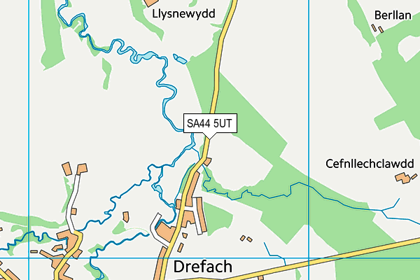 SA44 5UT map - OS VectorMap District (Ordnance Survey)